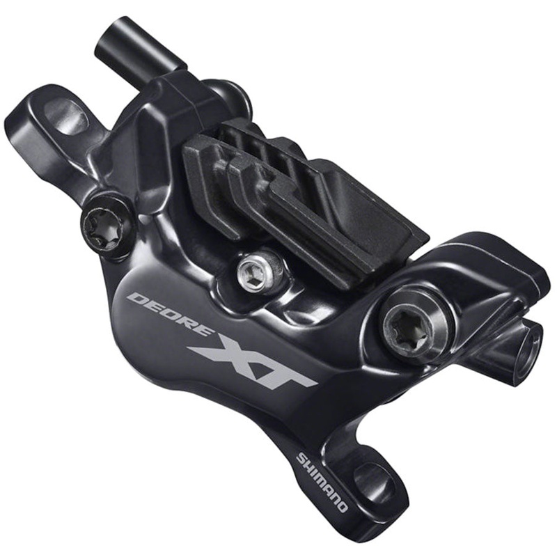 XT BR-M8120 Disc Brake Caliper – 4-Piston Post-Mount  Metal Pads Fins BLK