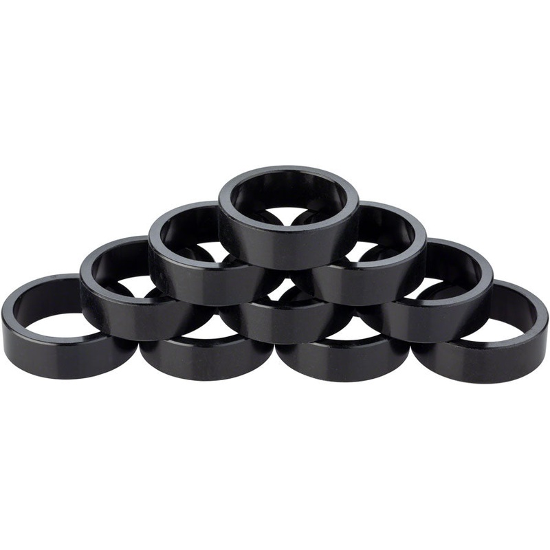 Headset Stack Spacer – 25.4 10mm Aluminum Black Bag of 10