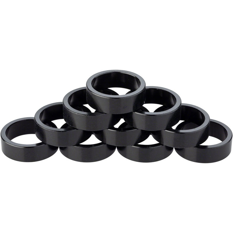 Headset Stack Spacer – 28.6 10mm Aluminum Black Bag of 10