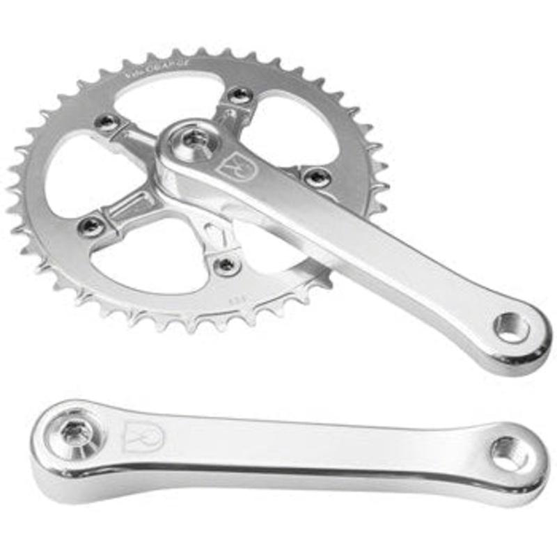 1-Speed Bicycle Crankset – 175mm, 42t, Square Taper JIS Spindle Interface, Polished Aluminum