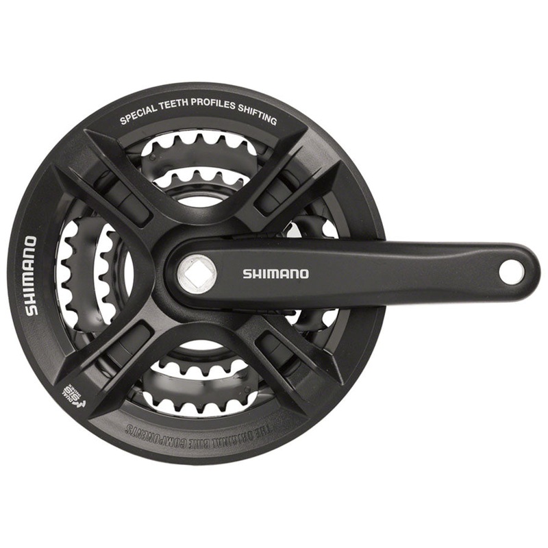 Altus FC-M311 Crankset – 170mm 7/8-Speed 42/32/22t Riveted Square Taper JIS Spindle Interface BLK With Chainguard