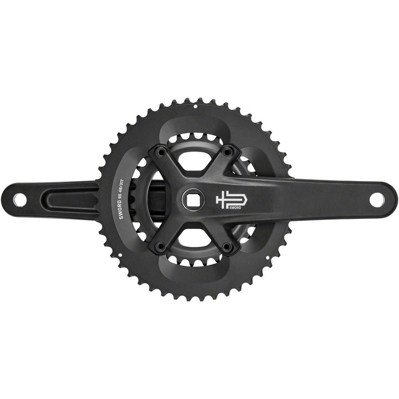 Sword BLK 2x Crankset – 170mm 9-Speed 48/31t 110/80 Asym BCD JIS Square Taper Spindle Interface BLK
