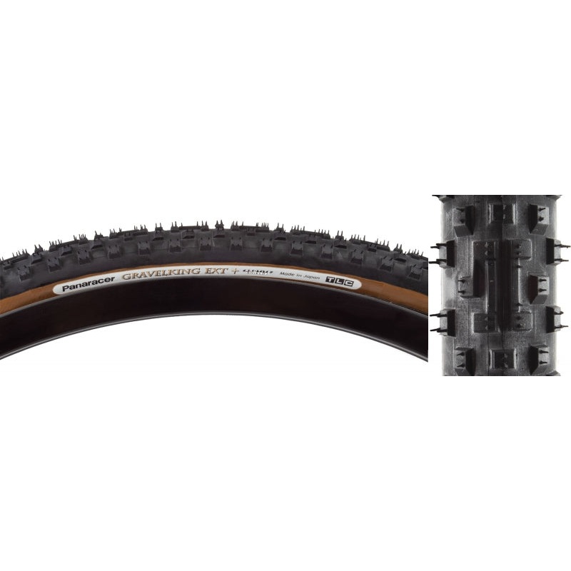GravelKing EXT Plus Tire – 700 x 33 Tubeless Folding BLK/Brown ProTite Protection