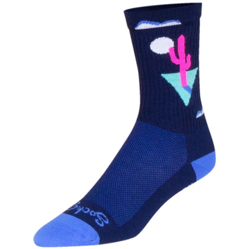 Crew Cactal Bike Socks – Blue|Blue|Small / Medium|Large / X-Large