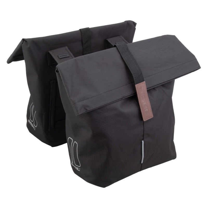 City Double Pannier Bag UBS / Straps 11.8x7x19.4` 1708 c.i. Black