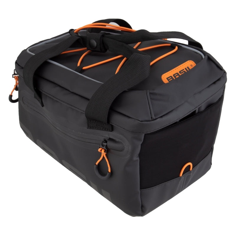 Miles Tarpaulin Trunk Bag UBS UBS / Straps 12.6×7.9×7.9` 427 c.i. Black/Orange
