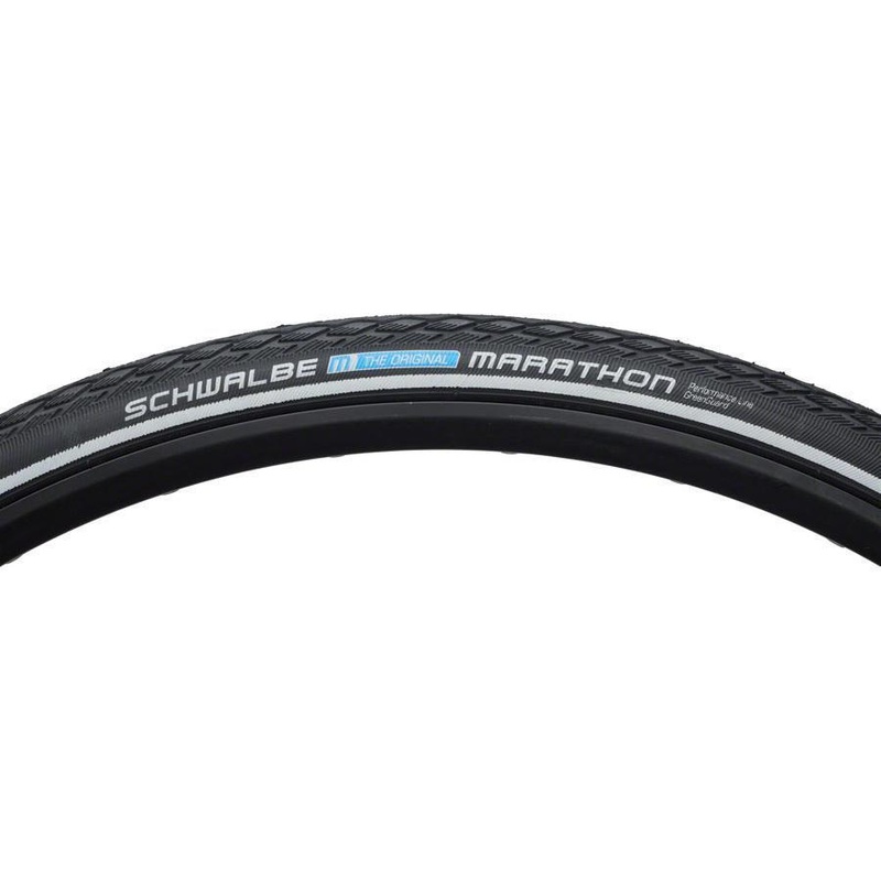 Marathon Bike Tire: 700 x 38c, Wire Bead, Performance Line, Endurance Compound, GreenGuard, Black/Reflect