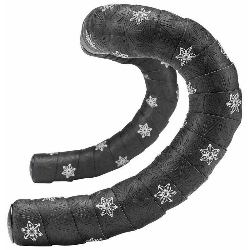 Super Sticky Kush Galaxy Bar Tape: White Print with Ano Black Plugs