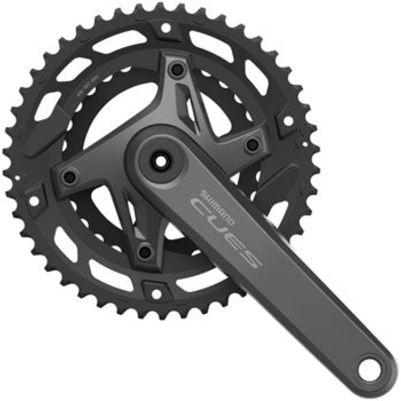 CUES FC-U6000-2 Crankset – 170mm 9/10-Speed 46/30t Asymmetric 110 BCD Hollowtech II BLK