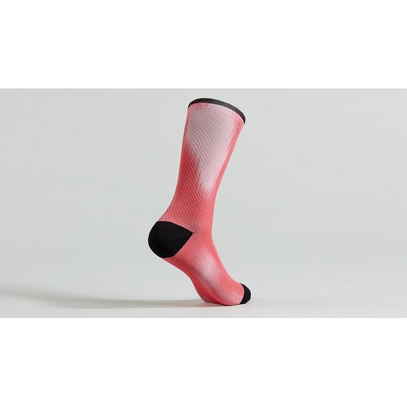 soft air tall sock vivid coral distortion xl