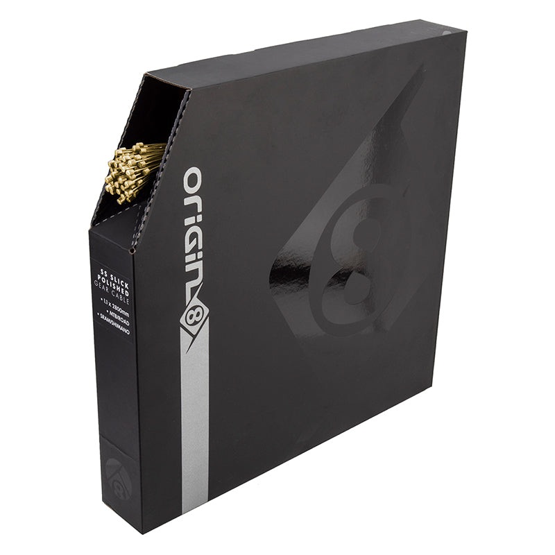 SS SuperSlick Electrolysis Gear Cable Front or Rear 2800mm 1.1mm SS Gold Box of 50 MTB/Road
