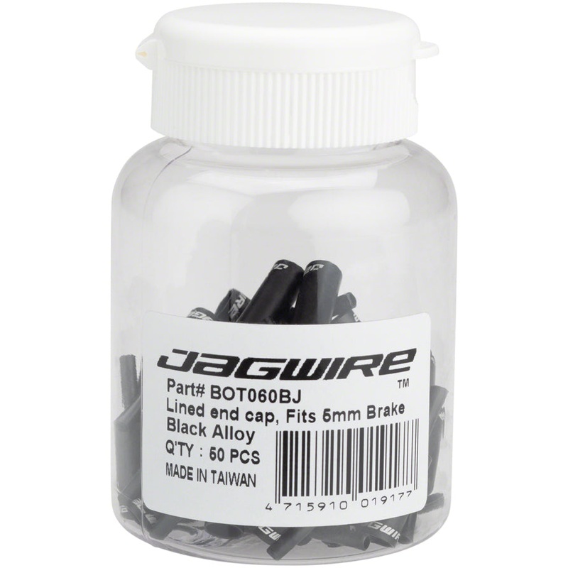 5mm Lined Alloy End Caps Bottle of 50 Black