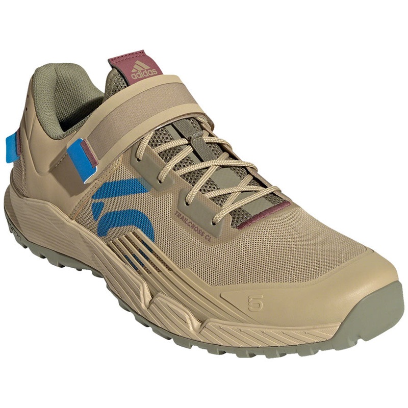 Trailcross Mountain Clipless Shoes – Mens Beige Tone/Blue Rush/Orbit Green 10