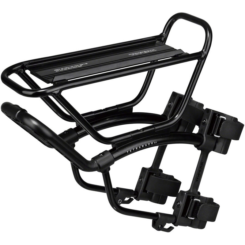 TetraRack R1 Front Rack Gravel/Road – Fork Blade Strap Mount  QuickTrack Compatible BLK