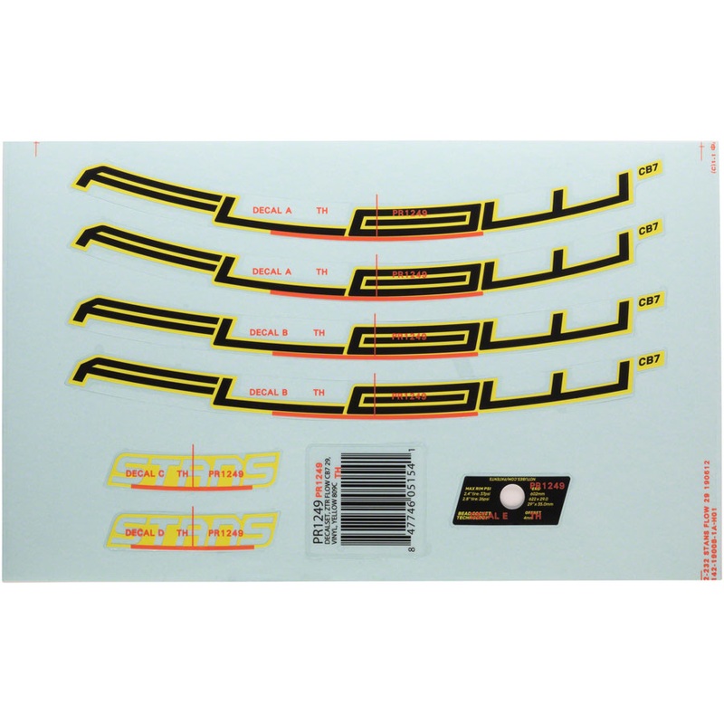 Stans Flow CB7 Rim Decal – 29 Yellow Set