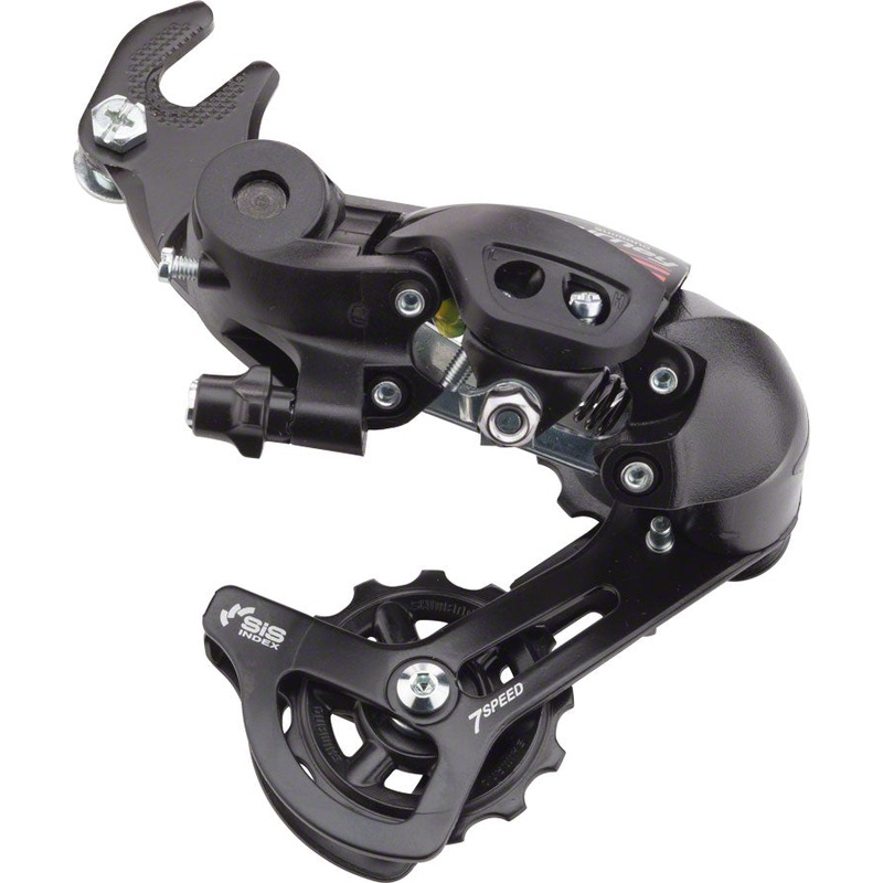 Tourney RD-A070 Rear Derailleur – 7 Speed Short Cage BLK Dropout Claw Hanger