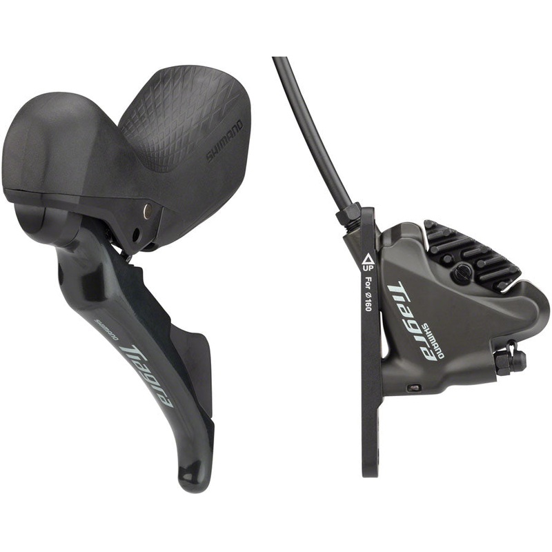 Tiagra ST-4720/BR-4770 Mechanical Shift/Hydraulic Brake Lever Caliper – Front Flat Mount Finned Resin Pads BLK