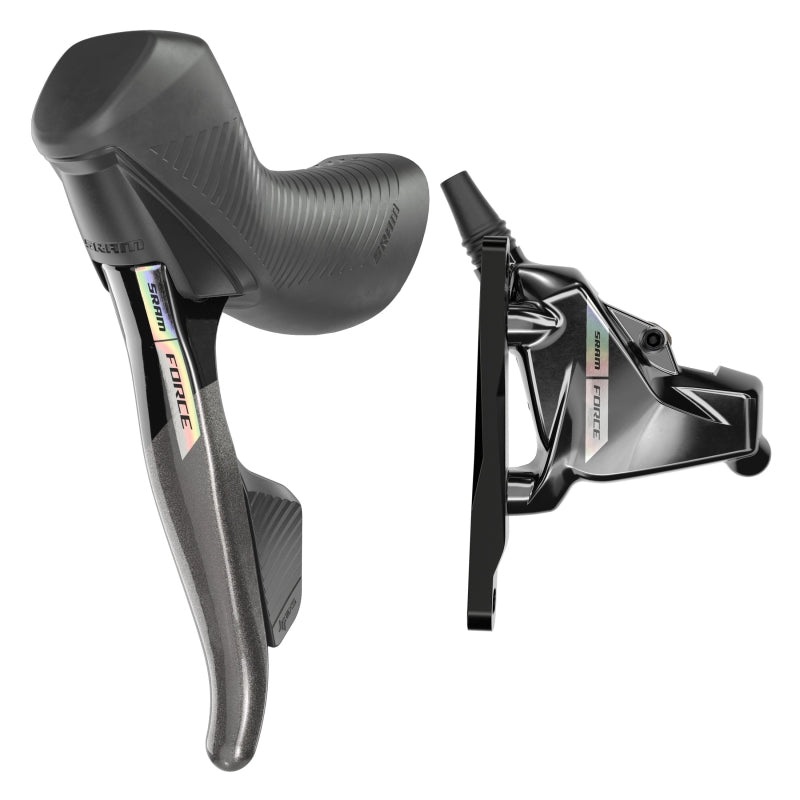 Force AXS HRD eTap Shift/Brake Lever Hydraulic Disc Brake Caliper – Left/Front Flat Mount 20mm Offset Iridescent Gray/Blk D2